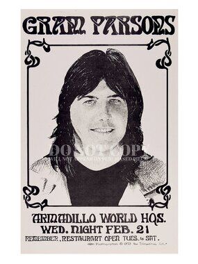 Gram Parsons Poster 11 X 17 | Live 1973 Armadillo World Headquarters | Art Print